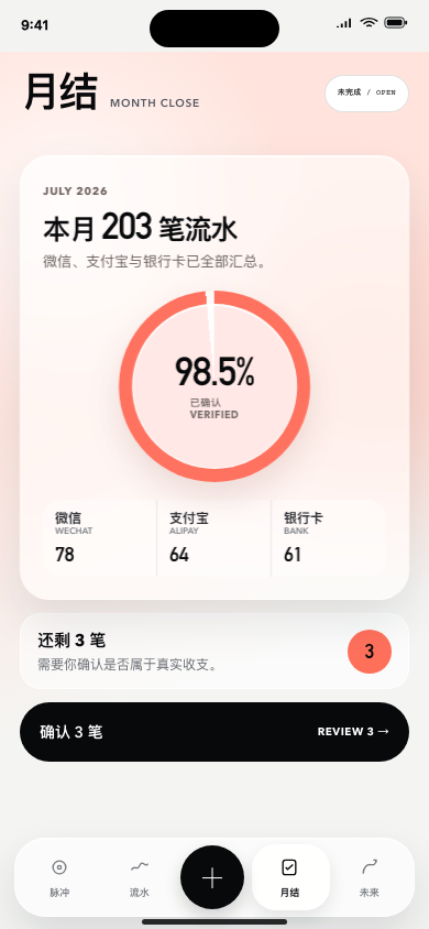 余度月结界面